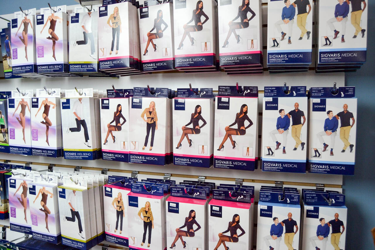 Sigvaris, Jobst high quality compression available at our stores in Mt Kisco NY and Southbury CT