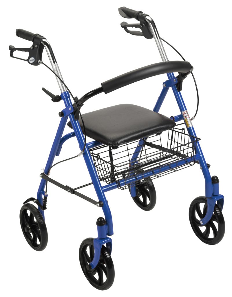 Four Wheel Rollator Walker with Fold Up Removable Back Support - On The Mend Medical Supplies & Equipment 