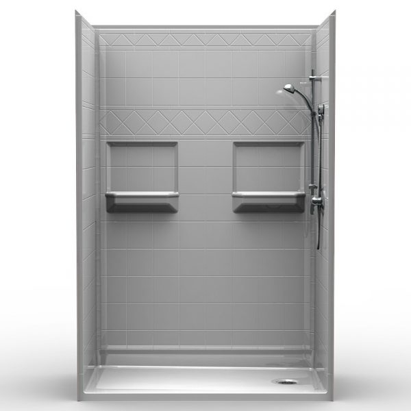 Multi-Piece Barrier Free 54″ x 30″ x 81″ Shower | Traditional Threshold - On The Mend Medical Supplies & Equipment
