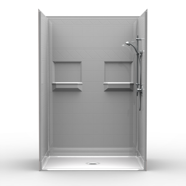 Multi-Piece Curbed 54″ x 36″ x 81″ Shower | Curbed Threshold - On The Mend Medical Supplies & Equipment