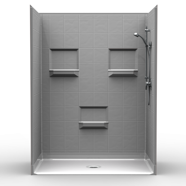 Multi Piece Barrier Free 60″ x 36″ Shower | Beveled Threshold - On The Mend Medical Supplies & Equipment