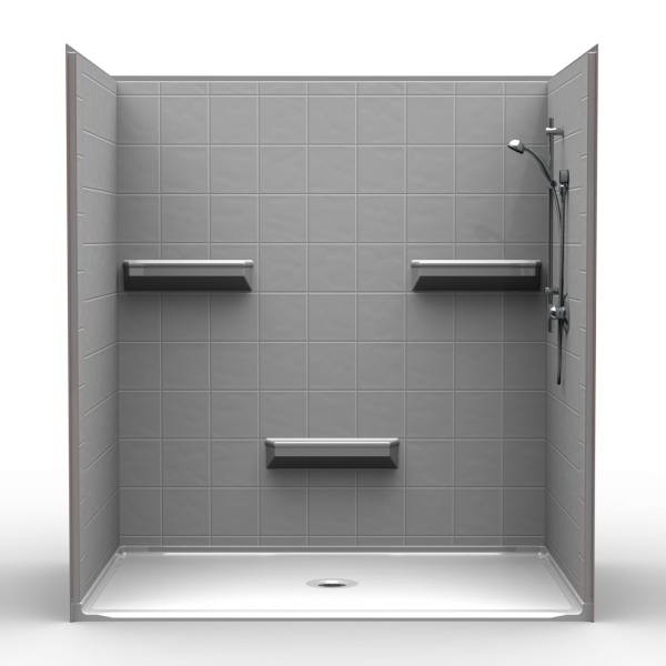 Multi-Piece Barrier Free 72″ x 48″ x 78″ Shower | Beveled Threshold - On The Mend Medical Supplies & Equipment