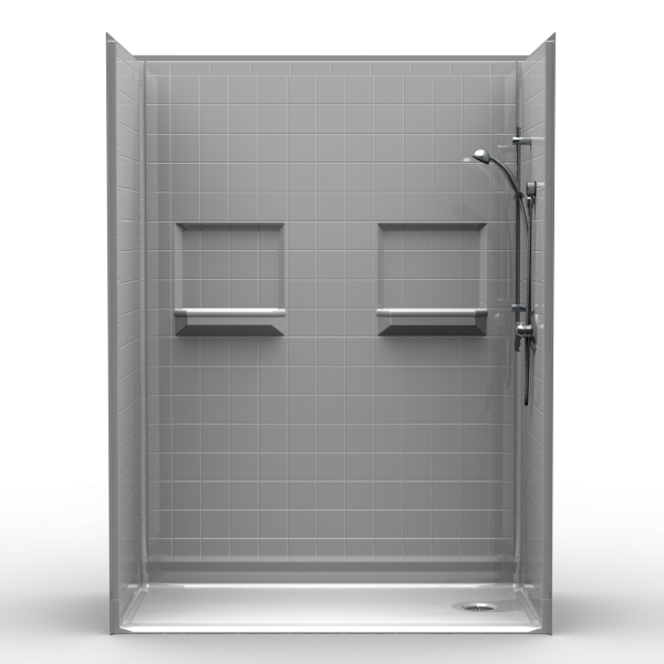 Multi-Piece Barrier Free 60″ x 30″ x 82″ Shower | Beveled Threshold - On The Mend Medical Supplies & Equipment