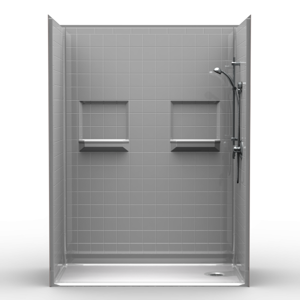 Multi Piece Barrier Free 60″ x 30″ Shower | Beveled Threshold - On The Mend Medical Supplies & Equipment