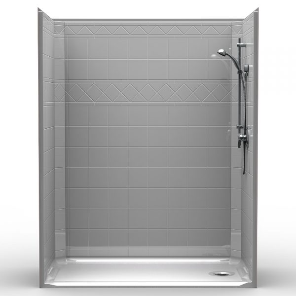 Single-Piece Barrier Free 60″ x 32″ x 76″ Shower | Beveled Threshold - On The Mend Medical Supplies & Equipment