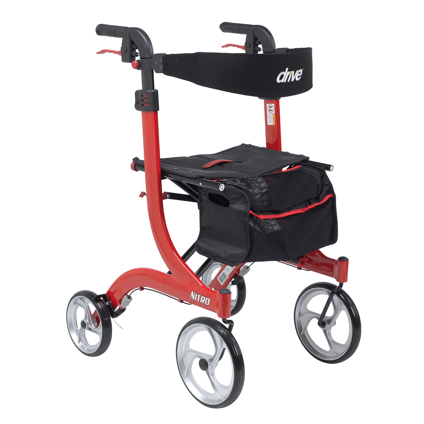 Nitro Aluminum Rollator, Tall Height, 10" Casters - On The Mend Medical Supplies & Equipment